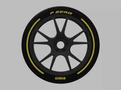 Miniature Konig Freeform Rim and Tire - 3d Print - No Textures 3D print model