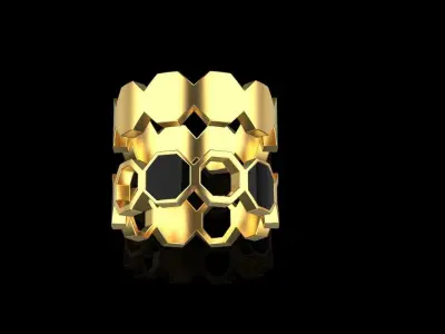 Wedding Bee Honeycomb ring 256 3D print model