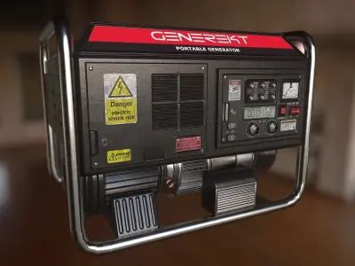 Portable Electrical Generator Low poly Low-poly 3D model