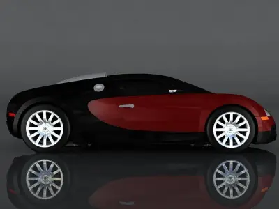 Bugatti Veyron Low-poly 3D model