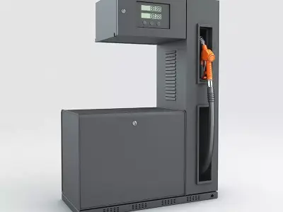 Gas station close-up with filling pistols 3D model