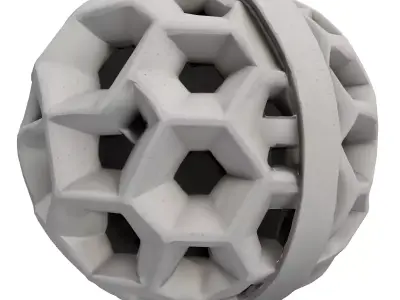 Modern Hexagonal Concrete Decorative Sphere Low-poly 3D model