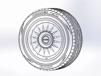 Wheel 18inch Foose Stardust FR02 for scale model 3D print model