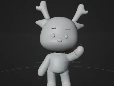 Cute Cartoon Character Rigged Deer 3D model