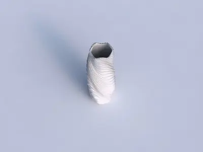 Vase twisted hexagon with wavy extruded lines 2 3D print model
