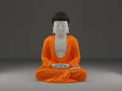 Different types of buddha Low-poly 3D model