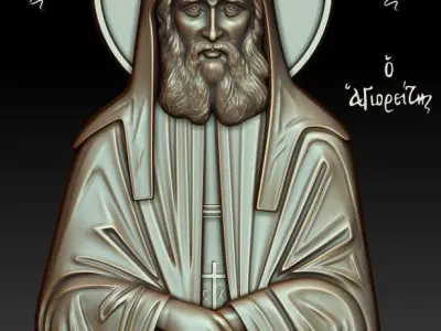 Orthodox icon of Saint Paisios 3D model