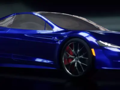 Tesla model made in blender 3D model