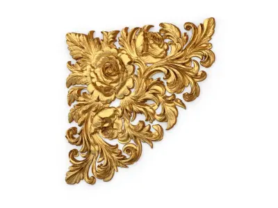 Classic carved corner decor ornament 374 3D model