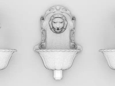 Wall fountain Low-poly 3D model