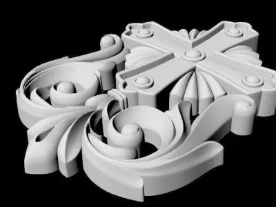 Central decor ornament for furniture 3D model 679