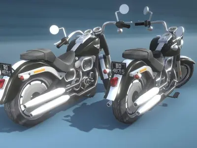 Harley Davidson Motorcycle Low-poly 3D model purchase