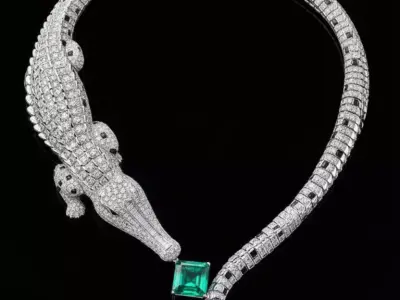 Necklace Crocodile Necklace Diamond Necklace Animal 3D print model