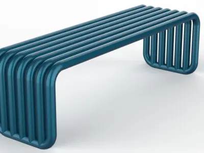 pipe bench Low-poly 3D model