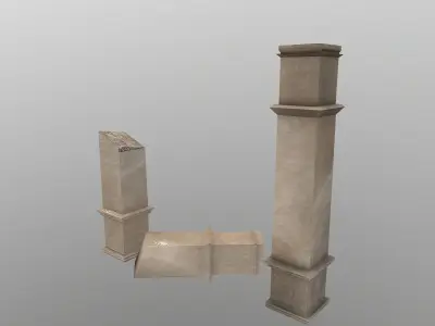  Low Poly Square Column Free low-poly 3D model