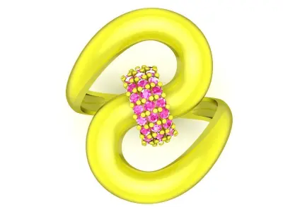 Luxury Intertwined Pave Knot Ring 3D Model for Fine Jewelry 5020 3D print model