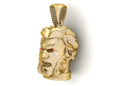 DEVIL GOLD PENDANT 3D PRINTABLE MODEL  3D print model
