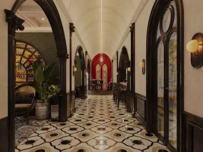 Classical-style hotel restaurant 3D model