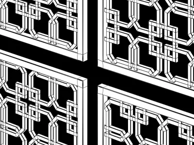 Arabic Islamic pattern wood decorative plaster 3D model get
