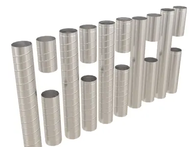 Round HVAC Ducting Pack Low-poly 3D model