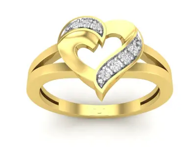 AV 682 Diamond Ladies Promise Heart Ring 3D print model