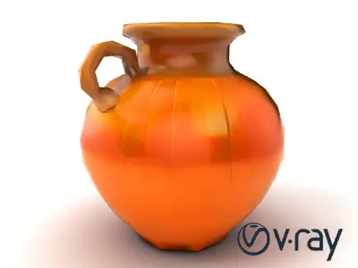 Mediterranean Amphora Pot Decorative Model Pack Low-poly 3D model