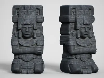 8 Mayan Statues - 241212 Low-poly 3D model
