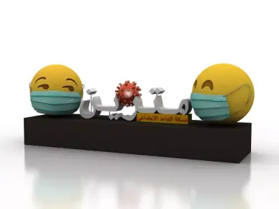 Social Distancing model for coronavirus Low-poly 3D model