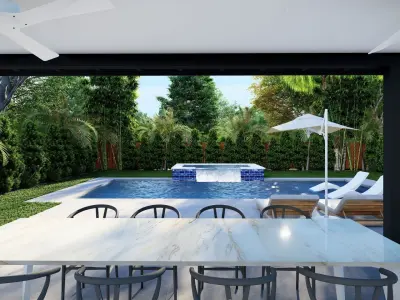 3D Exterior Scene 3D model design garden and landscape 3D Free 3D model