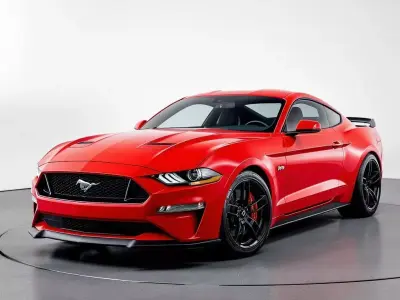  Red Ford Mustang GT Low-poly 3D model