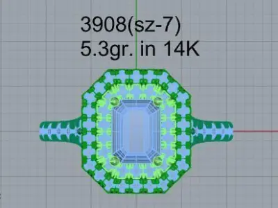Emerald Halo Ring 3908 3D print model