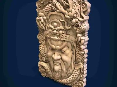 Carved panel painting STL 3D print model order