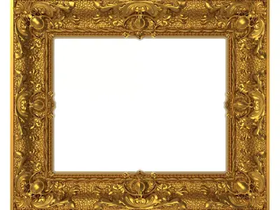 Carved Picture Frame 3D model 4