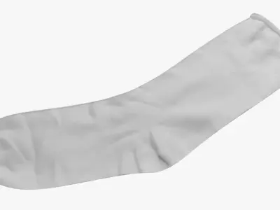 White Sock - Realistic and Universal Cotton Footwear  3D model
