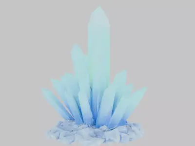 Spiky Crystal Cactus Low-poly 3D model