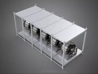RACK FRAME ARRAY ROW SHELF TRAY ROTARY HYDROPONIC LED PLANT FARM 3D model