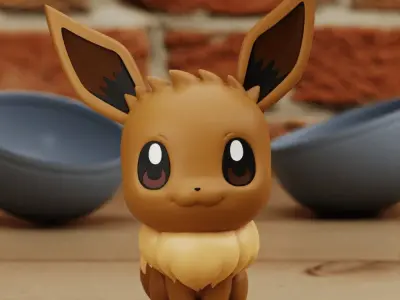 EEVEE 2 DIFFERENT MODELS CHIBI CUTE no supports 3D print model
