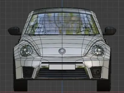 Volkswagen Beetle lowpoly Low-poly 3D model