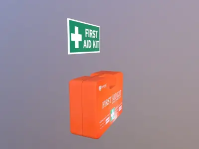 First Aid Kit Low-poly 3D model