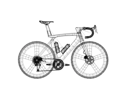fixie road bike style Low-poly 3D model