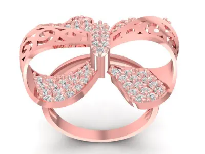 Luxury Bow Diamond Ring for Women  2812 3D print model