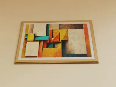 Framed Artwork Abstract Geometric 7 3D model