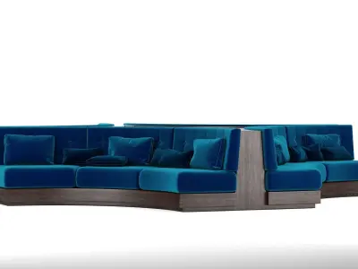 Booth Seating Round Sofa for Luxury Restaurant Lounge Cafe  3D model