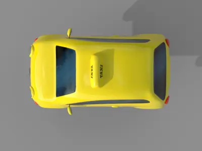 Cartoon Taxi Low-poly 3D model