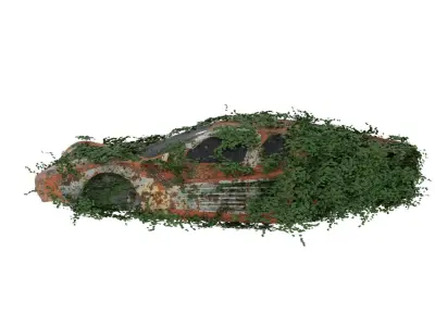 Damaged Rusted Sport Car  3D model