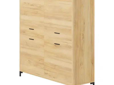 Cleveland-2 Wood White Cabinet 3D model