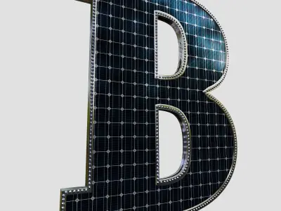 Solar Panel Letter - B 3D model