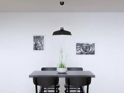 Pendant Light With Three Different Color Options Low-poly 3D model