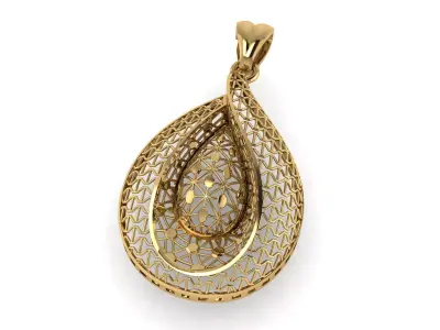 Single lace pendant or necklace 3D print model