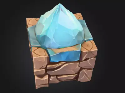 Emerald Stoneblock Low-poly 3D model